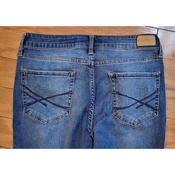 Aeropostale Womens Mid Rise Jegging Medium Wash Size 6 Distressed Ripped Knees - Picture 4 of 11